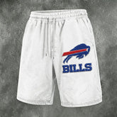 Men's Embroidered Graphic Athletic Shorts - Relaxed Fit Cotton-Blend Casual Bottoms