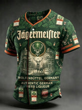 Men's Beer Print Short-Sleeve Shirt