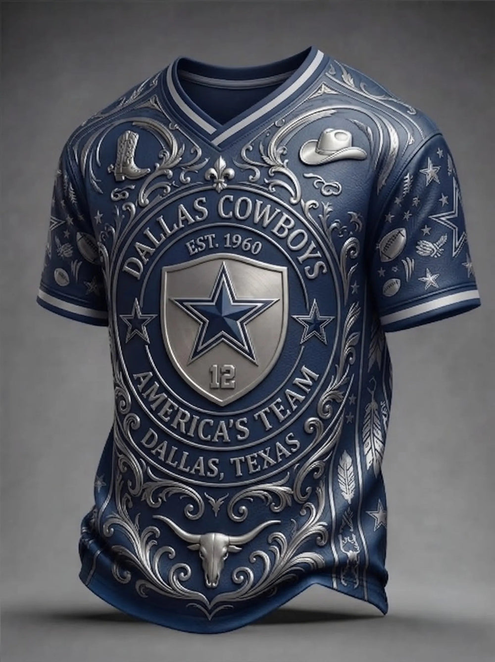 Men's Casual Football Short-Sleeve T-Shirt