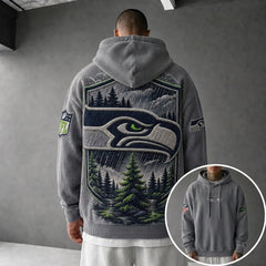 Unisex Casual-chic Rugby-print Hoodie