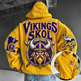 Rugby-print Corduroy Hoodie