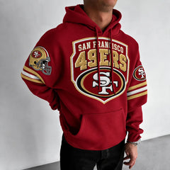 Rugby-print Hoodie
