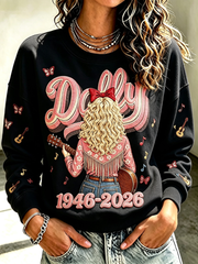 Women's Commemorative Printed Round Neck Swearshirt