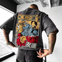Anime Vintage Waffle Knit T-Shirt