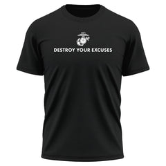 Marines "Destroy Your Excuses" Performance shirt United States Marine Corps,Made in USA