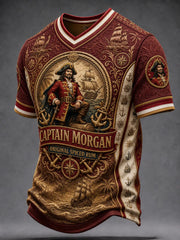 Men's Casual Beer Print Top