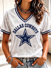 Women's Casual Football Print T-Shirt