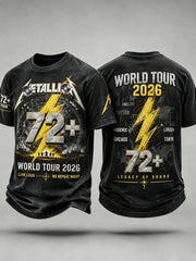 Men's Short-Sleeve T-Shirt with Music Tour Print