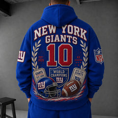 Unisex Casual-chic Rugby-print Hoodie