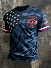 Men's 250th Anniversary Celebration Printed Casual T-shirt for Independence Day in the United States