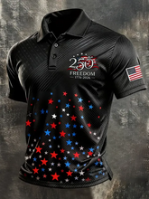 Men'S America Flag Print Casual Polo Shirt