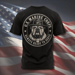 Always Ready To Serve – U.S. Marine Corps Devil Dog T-Shirt