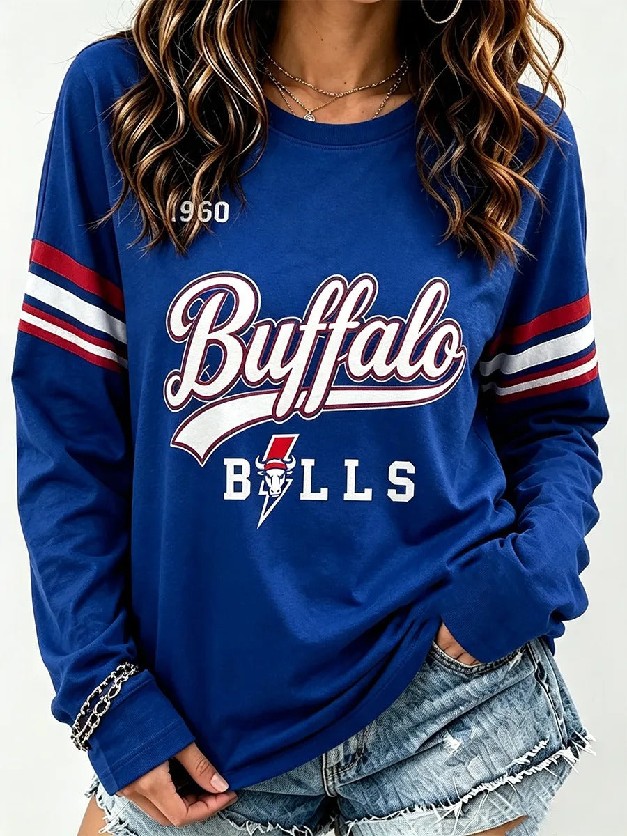 Women'S Football Printed Long Sleeved Shirt