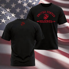 Women's USMC Tee _ Est. 1775 in Black