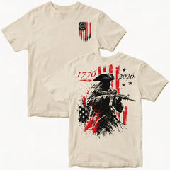 250th Anniversary Distressed American Flag 2-sided Shirt