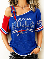 Ladies' Retro Off-Shoulder Football Top