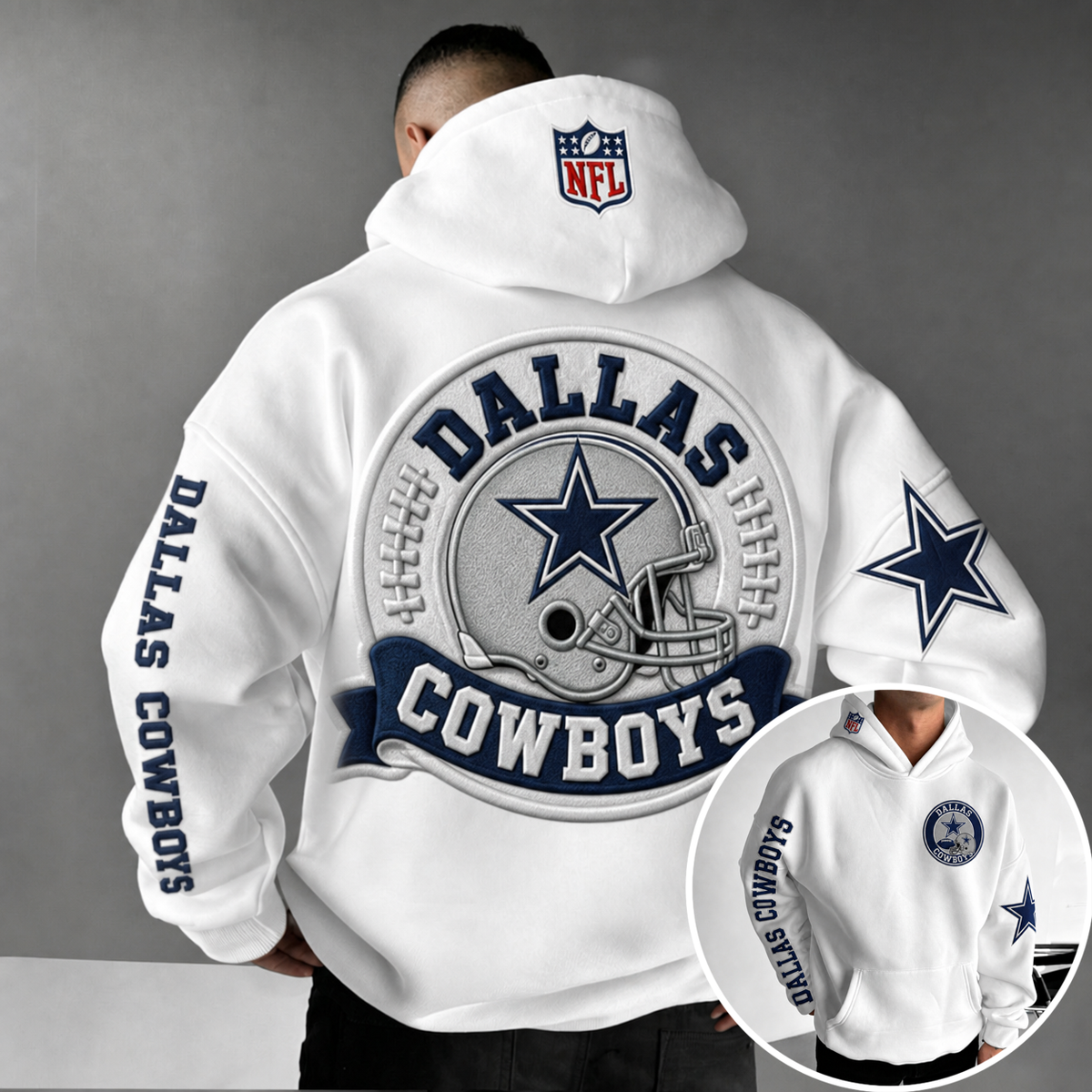 Unisex Casual-chic Rugby-print Hoodie