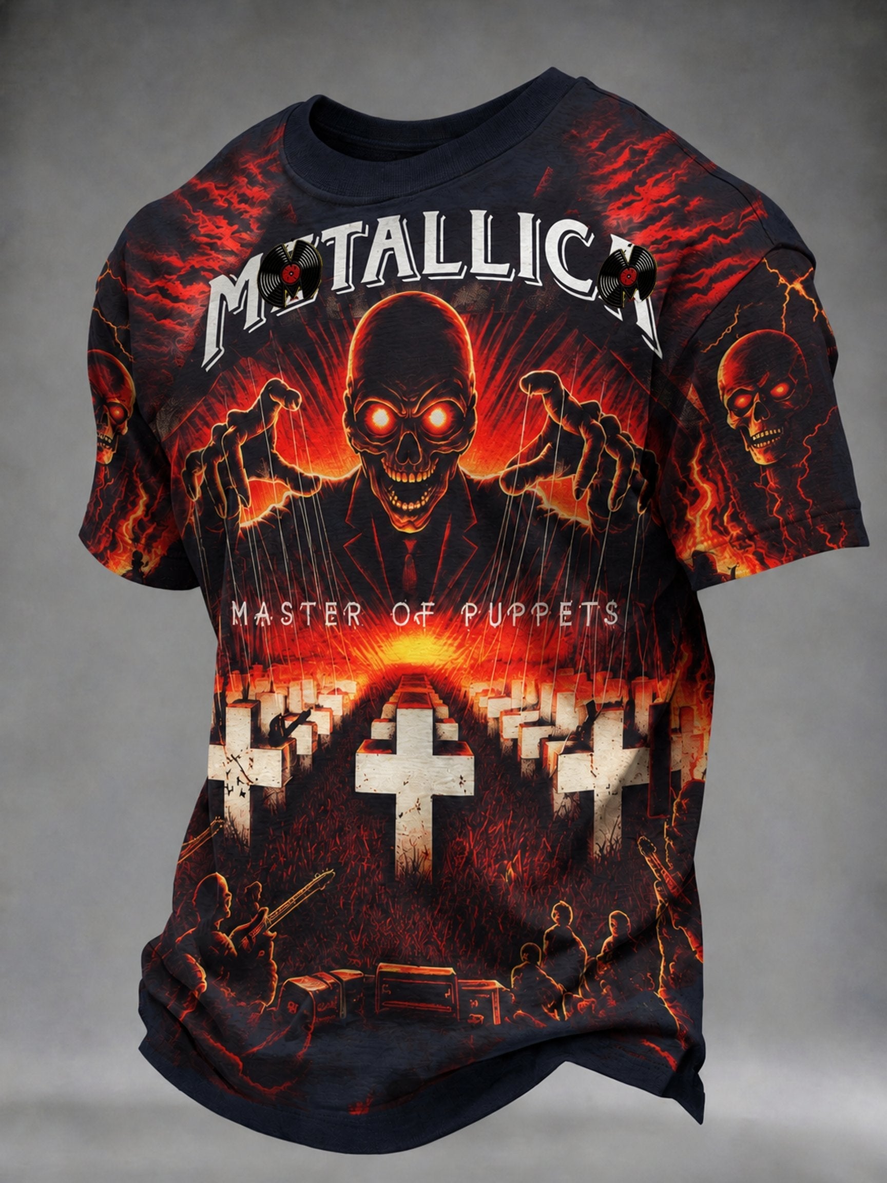 Men's Short-Sleeve T-Shirt with Music Tour Print
