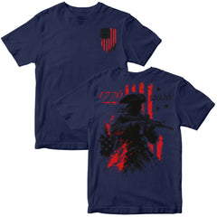 250th Anniversary Distressed American Flag 2-sided Shirt