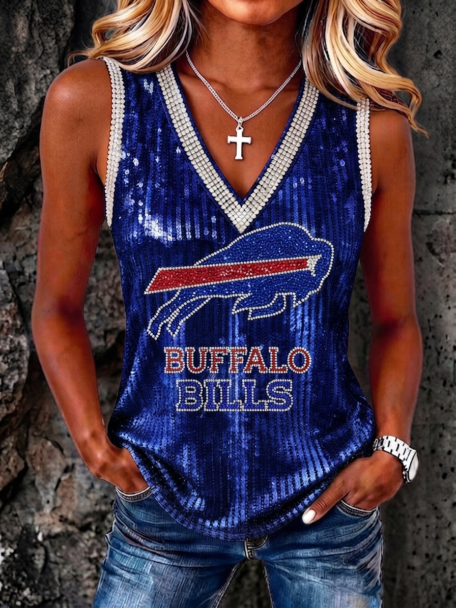 Women's Football Fan In V-Neck Vest