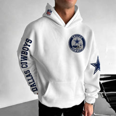 Unisex Casual-chic Rugby-print Hoodie