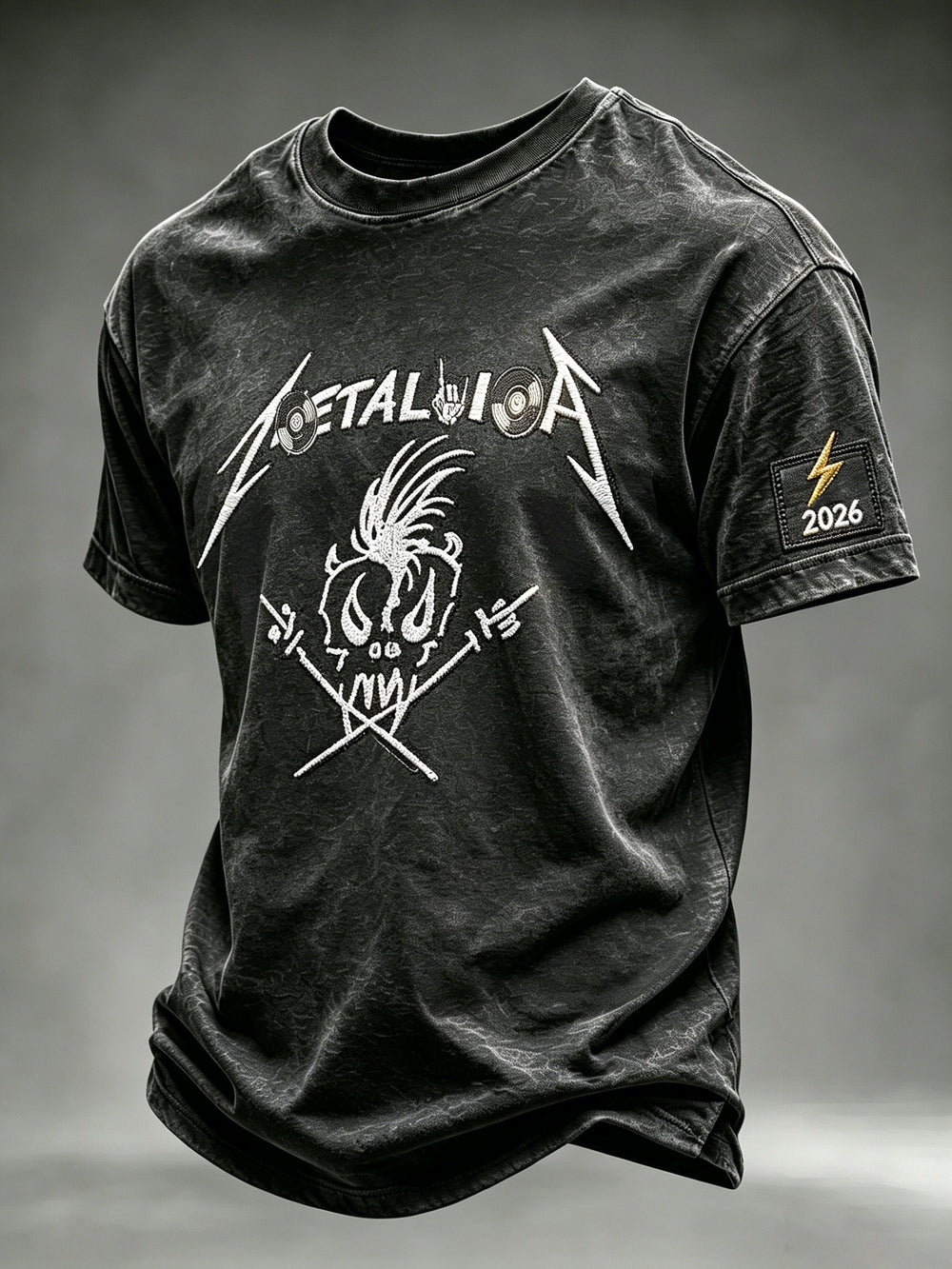 Men's Short-Sleeve T-Shirt with Music Tour Print