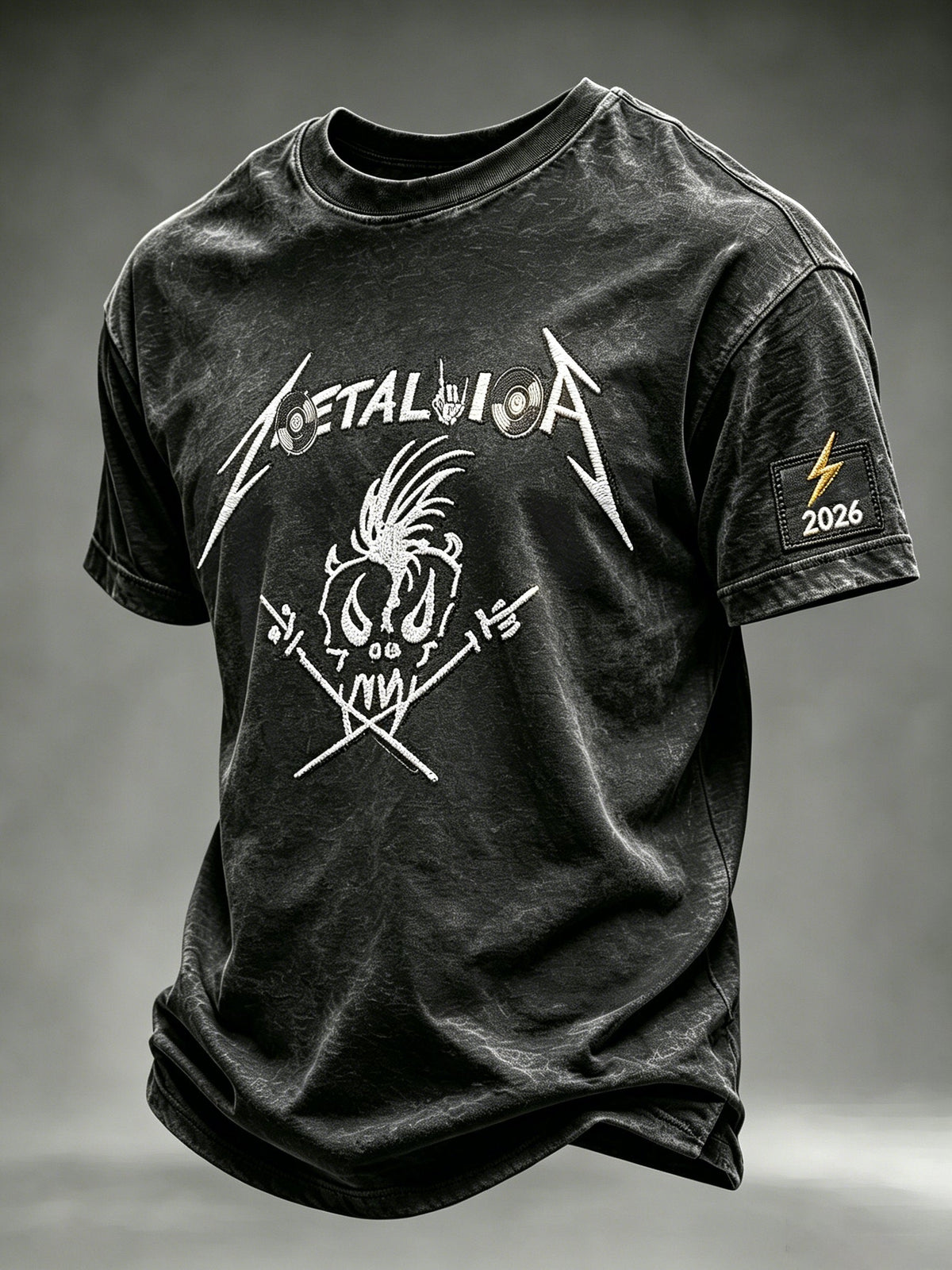 Men's Short-Sleeve T-Shirt with Music Tour Print