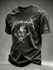 Men's Short-Sleeve T-Shirt with Music Tour Print