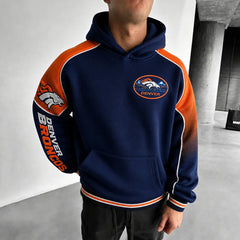 Unisex Casual-chic Rugby-print Hoodie