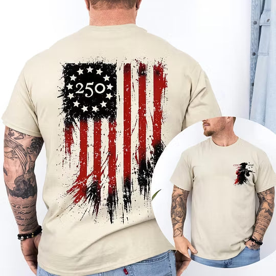 250th Anniversary Distressed American Flag T-Shirt