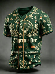 Men's Beer Print Short-Sleeve Shirt