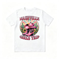 Vintage Western Nashville Girls Trip Cowboy Boots Tee