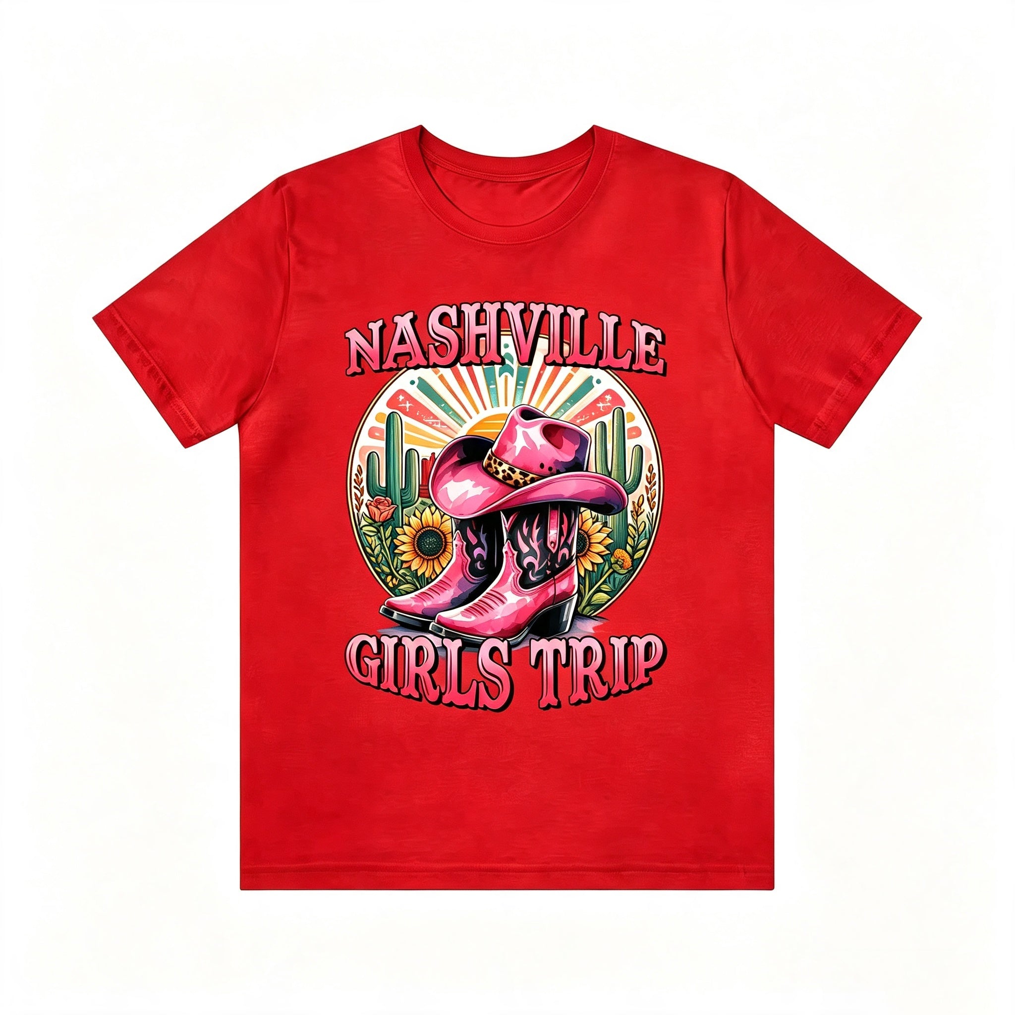 Vintage Western Nashville Girls Trip Cowboy Boots Tee