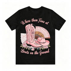 Western Cowgirl Boots On The Ground Graphic Tee