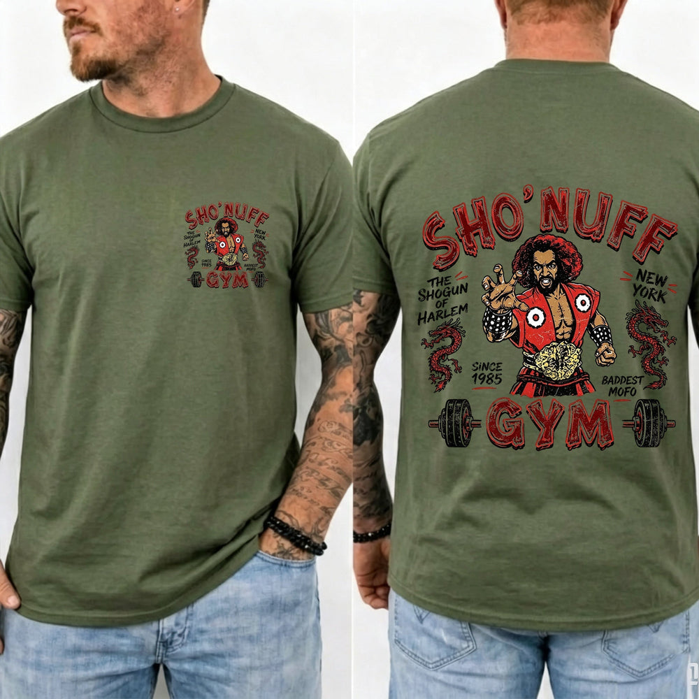 Sho' Nuff Gym Double‑Sided Graphic T‑Shirt Retro Movie Tee