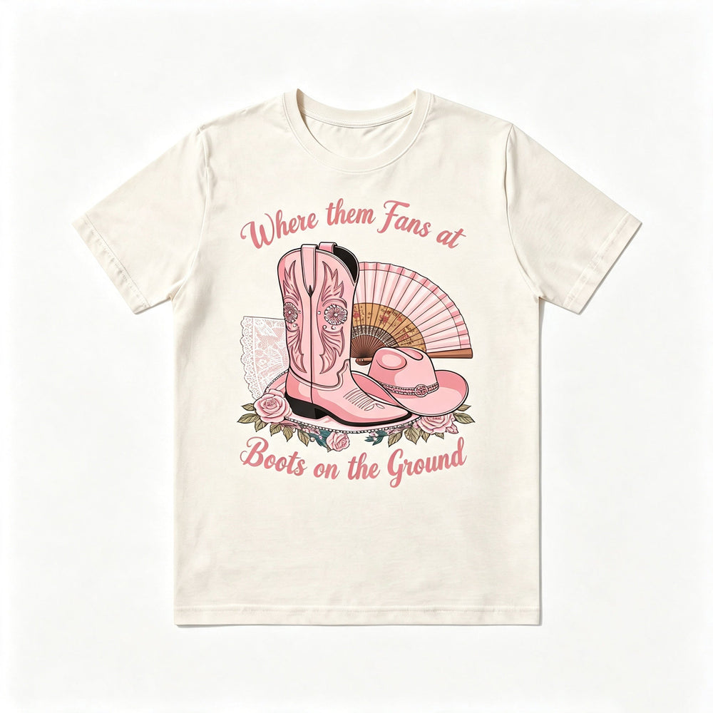 Western Cowgirl Boots On The Ground Graphic Tee