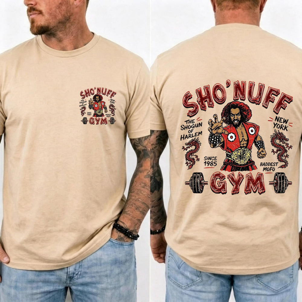 Sho' Nuff Gym Double‑Sided Graphic T‑Shirt Retro Movie Tee