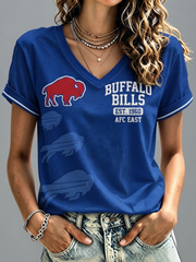 Women's Casual Football Print T-Shirt