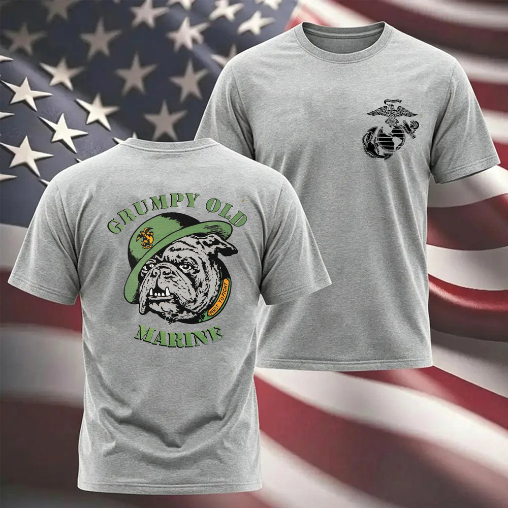 Grumpy Old Marine Bulldog Mascot T-shirt