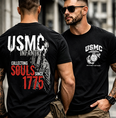USMC Infantry Collecting Souls Since 1775 Men's T‑Shirt