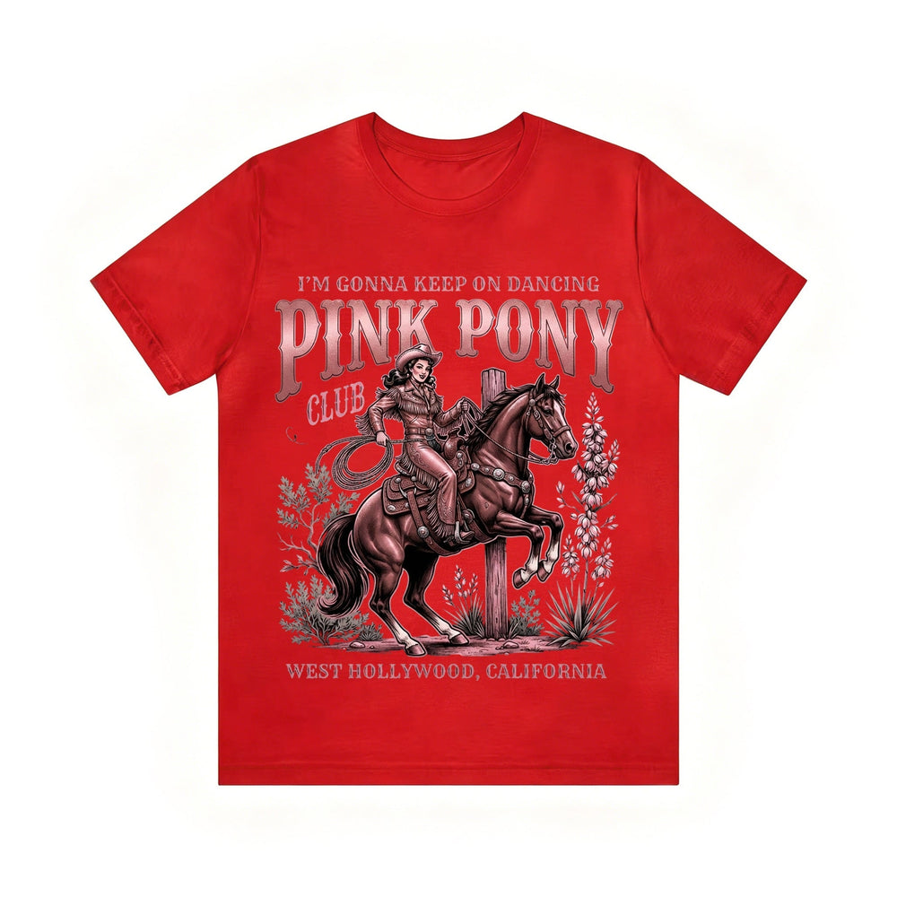 Vintage Pink Pony Club Cowboy Horse Print Tee