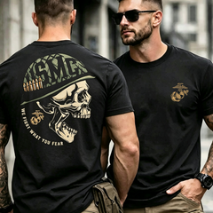 USMC Helmet Skull Graphic Men's T‑Shirt