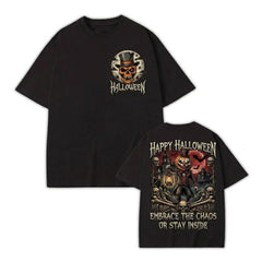 Vintage Scarecrow Haunted House Spooky Fall Tee