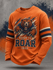 Men's Ready To Roar? Football Gameday Gift For Football Fans Casual Waffle Long Sleeve Top