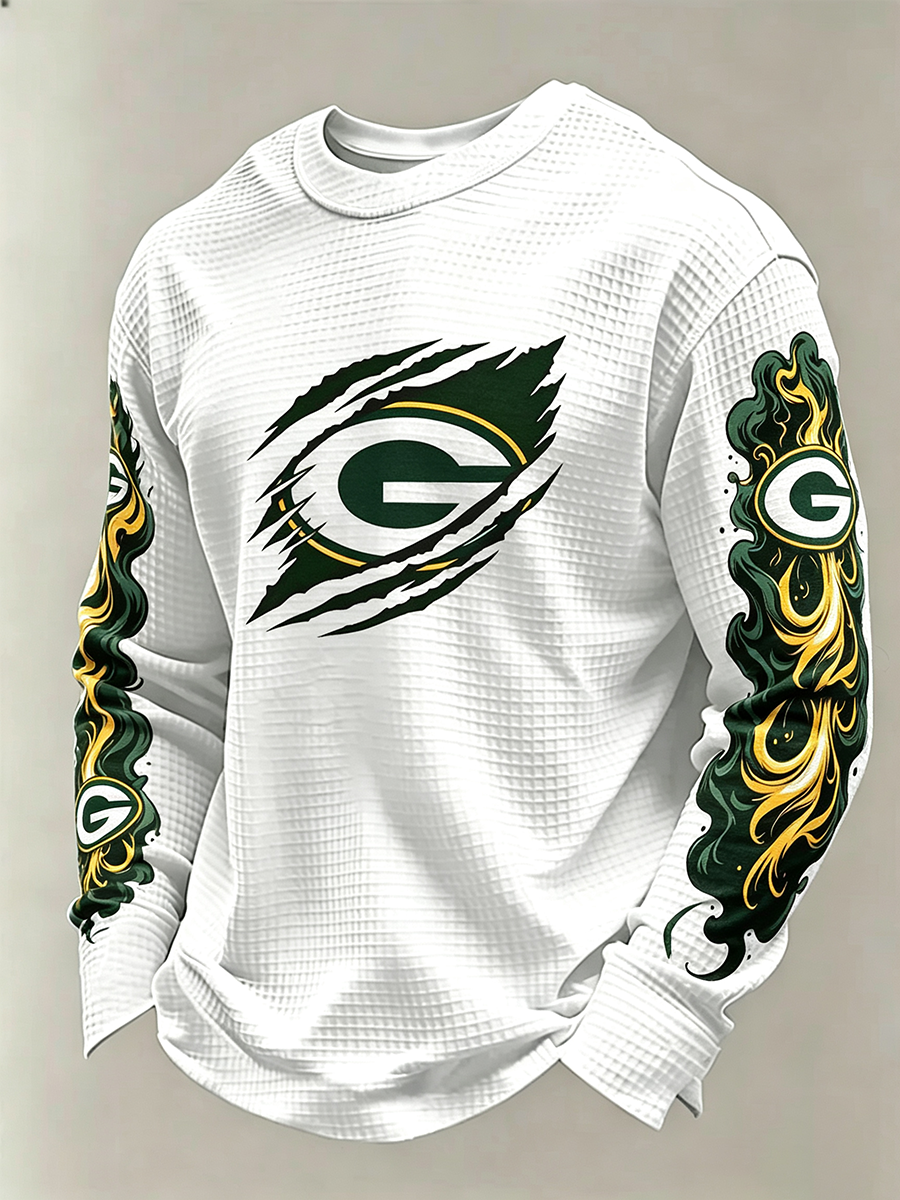 G Logo Graphic Long Sleeve Waffle Shirt