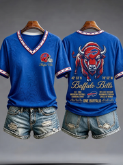 Women's Casual Football Print T-Shirt