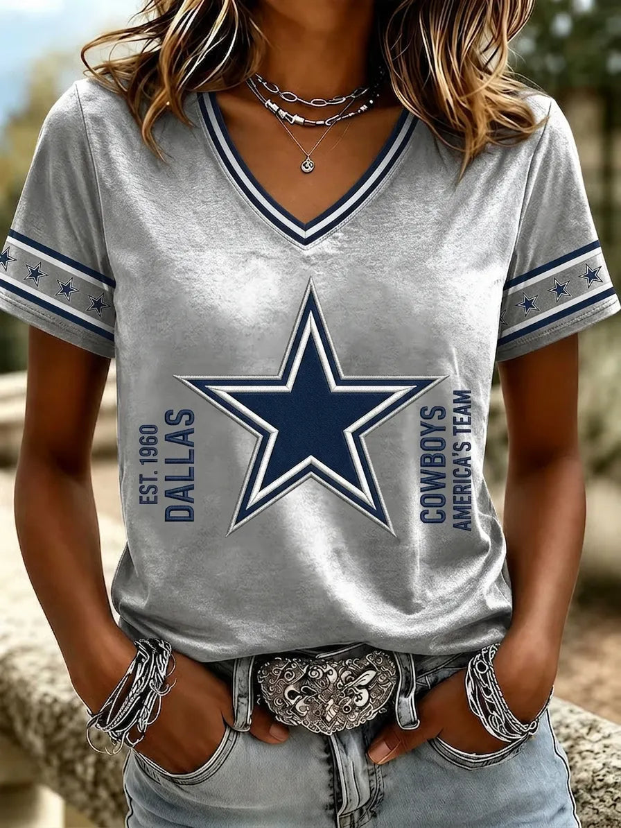 Women's Casual Dallas Cowboys Print T-Shirt