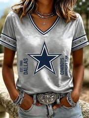 Women's Casual Dallas Cowboys Print T-Shirt