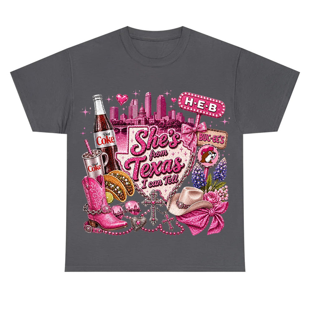 She's From Texas I Can Tell  Western Cowgirl T-shirt Texas Lover Gift