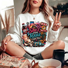 She's From Texas I Can Tell Graphic Sweatshirt